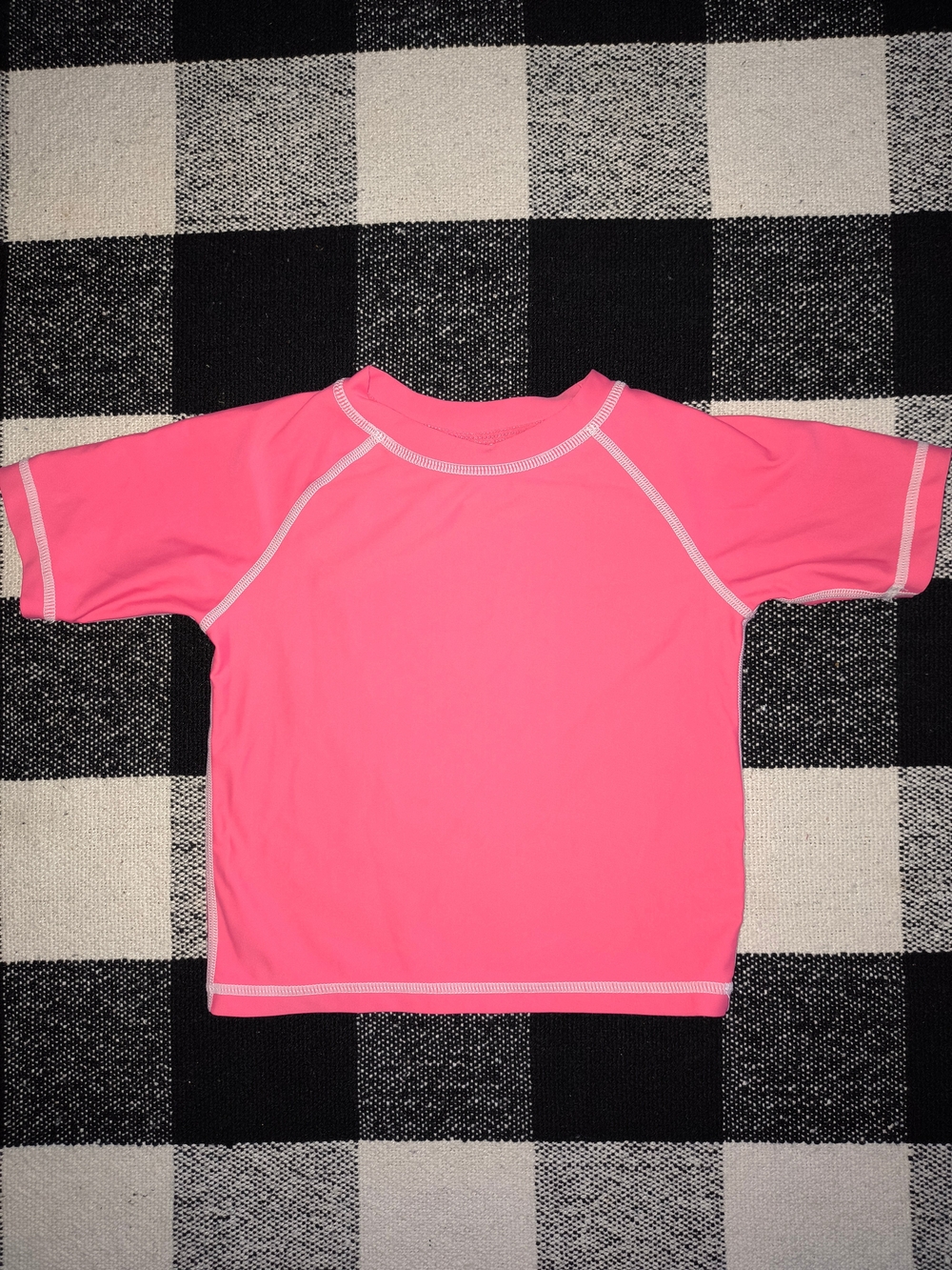 Kids Pink Short Sleeve Swim Rashguard Shirt
